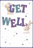 Brimming with warmth and playful spirit, this get well card captures every ounce of joyful optimism that Parsons Green is known for. Two adorable figures-a teddy bear and a puppy-spring forth from the scene, their poses brimming with liveliness as they cradle oversized, colourful letters spelling out 'Get Well.' Vivid hues of indigo and teal invigorate the typography, contrasting beautifully against a soothing cream background. Scattered stars in shades of blue and violet glimmer across the card, bringing to mind twinkling light and the promise of brighter days ahead. The lush, illustrated fur of each animal looks so soft, it begs a gentle pat-much like the delicate textures of fresh petals carefully bundled by the local team at Florist Parsons Green. There's a palpable sense of kindness and hope, as the entire composition becomes an emotional embrace. Perfect for sending heartfelt support to family, friends, or neighbours recovering near Parsons Green or Chelsea, this card goes beyond a simple message-it embodies sincere care and encouragement, delivered with the personal touch that defines our local community.
